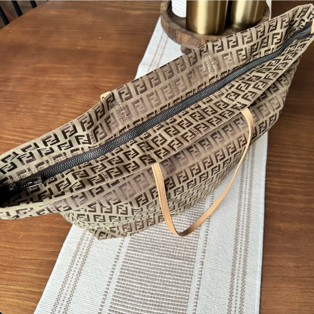Fendi Signature Brown and Tan Tote - Picture 9 of 11